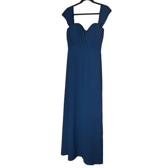 JARLO NAVY FLORENCE OFF SHOULDER GOWN VERY GOOD CONDITION (12) - Picture 4 of 12